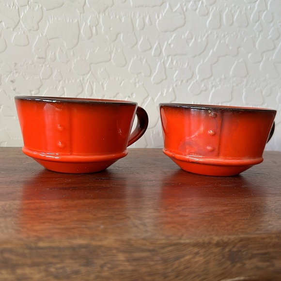*Vintage* *NEW* Metlox Poppy Trail Red Rooster Ceramic Coffee Cup Mugs, Set of 2 - Picture 2 of 9